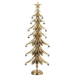 Zlatý veliký kovový stromek s rolničkami Christmas Tree XL – 25*13*78, 5 cm 265794 obraz