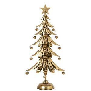 Zlatý kovový stromek s rolničkami Christmas Tree L – 25, 5*11, 5*56 cm 265793 obraz
