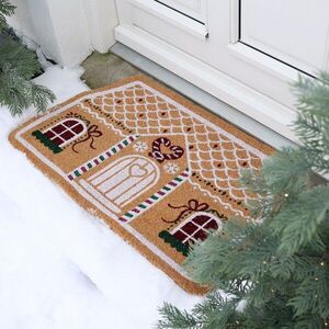 Hnědá kokosová rohožka perníková chaloupka Gingerbread – 75*45*1, 5 cm 52096100 obraz