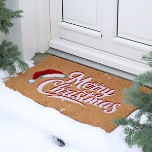 Hnědá kokosová vánoční rohožka Merry Christmas – 75*45*1, 5 cm 52096000 obraz