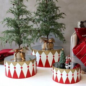 Sada 3ks bubnů se zrcadlem Cherry – Ø 61*30/ Ø 41*20/ Ø 52*25 cm 52101633 obraz