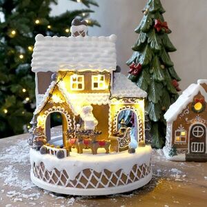 Hrací skříňka perníkový domek Gingerbread Noël LED – Ø 17*23 cm / 3xAA 52099120 obraz