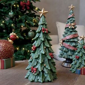 Zelený vánoční stromek s mašlemi Noël Tree z polyresinu – Ø 15, 5*32 cm 52096921 obraz