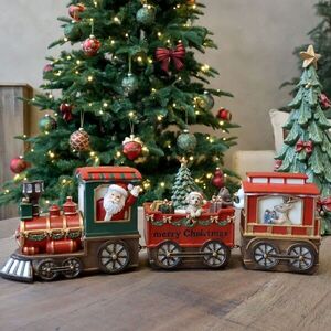 Vánoční vláček Noël se 2 vagóny a LED světýlky – 37*8*12 cm / 6xAA 52097433 obraz
