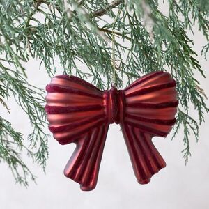 Červená vánoční skleněná ozdoba mašle Bow – 13*3*11 cm 52104833 obraz