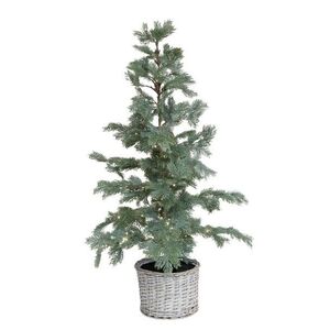 Zelený vánoční stromek Fleur s 80 LED světýlky a košíkem – Ø 60*120 cm 39129621 obraz