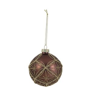 Mocca vánoční skleněná ozdoba koule se vzorem Chic Antique – Ø 8 cm 52103620 obraz