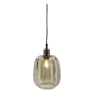 Skleněná lampa s kouřovým sklem a mosazným vrškem – Ø 19*29 cm / 40W/ E27 71159225 obraz