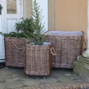 Sada 3ks hnědých košů French Basket Nature s kolečky – 70*70*60/ 55*55*51/ 40*40*45 cm 15031300 obraz