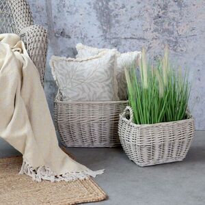 Sada 2ks proutěných košů s uchy French Basket Grey – 41*31*33/ 33*24*28 cm 15030400 obraz