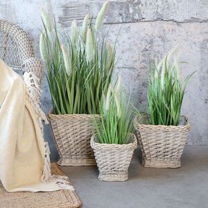 Sada 3ks květináčů s vložkou French Basket Grey – 40*40*32/ 33*33*26/ 25*25*22 cm 15030200 obraz