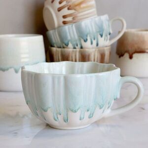Porcelánový šálek se stékající glazurou New Bone China Green – Ø 11*6, 5 cm 61105221 obraz