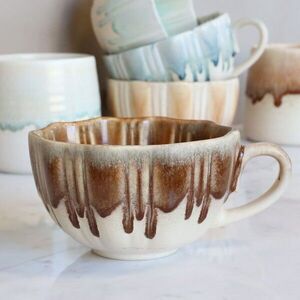Porcelánový šálek se stékající glazurou New Bone China Coffee – Ø 11*6, 5 cm 61105218 obraz