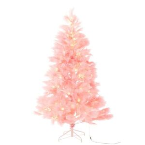 Růžový nadýchaný vánoční strom Boho Pampa 400 LED – 132*132*210 cm 58985 obraz