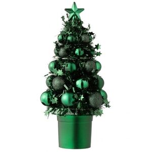 Zelená vánoční dekorace stromeček s ozdobami Chrism Bauble – 10*10*20, 5 cm 269918 obraz