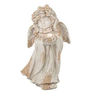 Béžová antik venkovní dekorace Angel na svíčku – 32*28*60 cm 265218 obraz