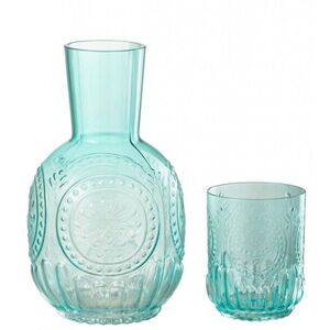 Skleněná tyrkysová sada karafa a sklenice Maya – 11*11*21, 5 cm / 750ml 52617 obraz