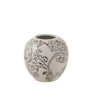 Bílo-černá porcelánová váza s květy Zen Ball – 11*11*11 cm 48394 obraz