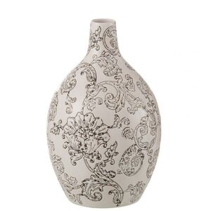 Bílo-černá porcelánová váza s květy Zen Ball – 20*20*33 cm 48396 obraz