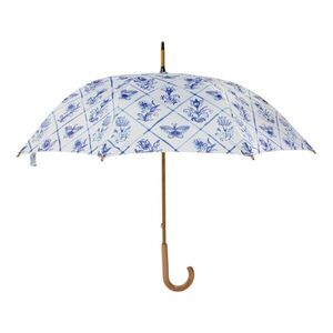 Bílý deštník s květinovým modrým potiskem Delfts Blue – 105*105*88 cm BCPDB obraz