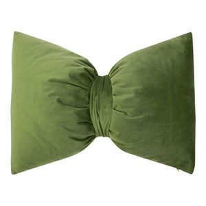 Zelený sametový polštář ve tvaru mašle Bow green – 40*60*10 cm DCFKSSAG obraz