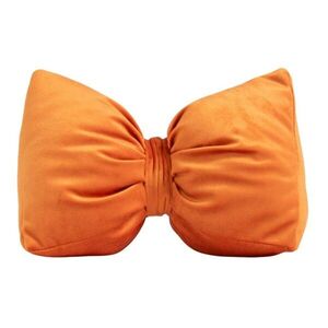 Oranžová sametová zarážka do dveří ve tvaru mašle Bow orange – 24*10*16 cm DCFGDSBO obraz