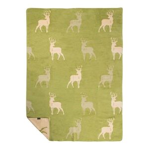 Béžovo-zelený oboustranný pléd s jeleny Deer Olive XL – 150*200*3 cm SSDKHRAO obraz