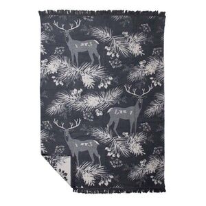 Šedý oboustranný pléd s jeleny v lese Forest Deer XL – 150*200*3 cm SSDKXLBH obraz