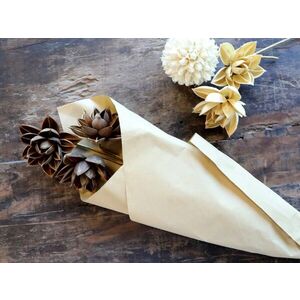 Sada sušených hnědých květin jiřinka Fleur Dahlia – 55 cm / 3ks 39040120 obraz
