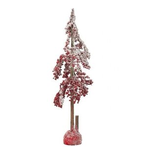 Vánoční dekorace zasněžený stromek s červenými bobulemi Berries M – 25*25*84 cm 47069 obraz