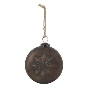 Mocca antik vánoční skleněná baňka s vločkou – 10*6*10 cm 52088920 obraz