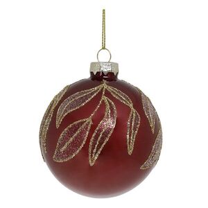 Vínová skleněná vánoční ozdoba s listy Chic Bauble – Ø 8 cm 52067733 obraz