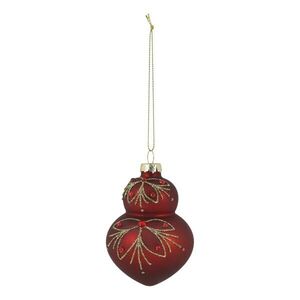 Červená skleněná vánoční ozdoba s dekorem Chic Bauble – Ø 7*10 cm 52104433 obraz