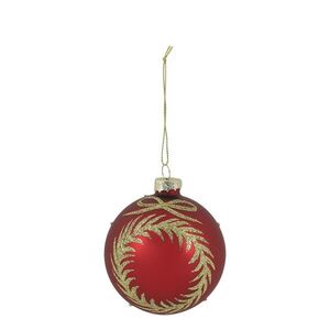 Červená skleněná vánoční ozdoba s girlandou Chic Bauble – Ø 8 cm 52104133 obraz
