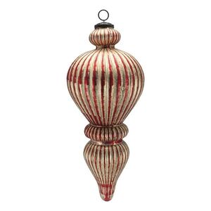 Vánoční veliká červená champagne skleněná ozdoba Ornament – Ø 17*42 cm 52109833 obraz