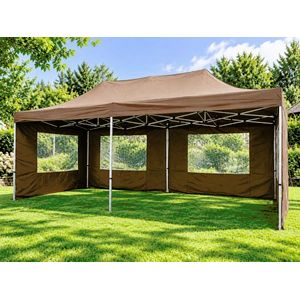 Nůžkový párty stan 3 × 6 m s bočními stěnami, béžový obraz