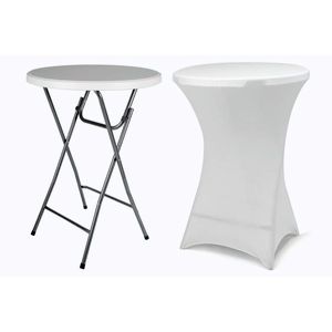 Garthen BISTRO 38402 Párty stolek skládací vč. elastického potahu 80 x 80 x 110 cm obraz