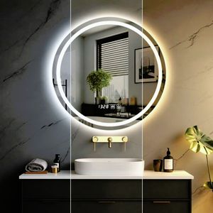 Ireda Koupelnové zrcadlo s osvětlením, kulaté, 70 cm 92023 obraz