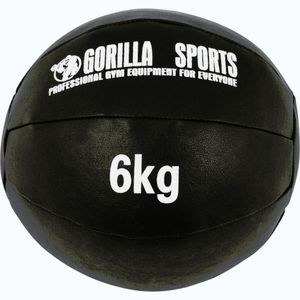 Gorilla Sports Kožený medicinbal, 6 kg, černý obraz