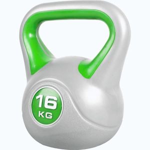 Gorilla Sports Kettlebell činka, vinylová, sv. zelená, 16 kg obraz