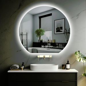 IREDA Koupelnové zrcadlo s LED osvětlením, kulaté, 70 cm 95792 obraz