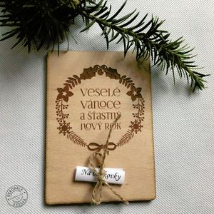 Vánoční dřevěné přání - Veselé Vánoce obraz