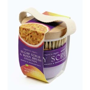 Dárková sada cukrového peelingu a kartáčku – Mango & Passionfruit obraz