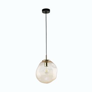 TK Lighting Zlatý závěsný lustr SOL s jantarovým stínidlem 250mm pro žárovku E27 TK10083 obraz