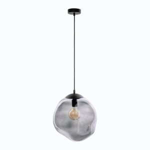 TK Lighting Černý závěsný lustr SOL s kouřovým stínidlem 350mm pro žárovku E27 TK4264 obraz