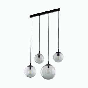 TK Lighting Černý závěsný lustr Esme s kouřovými stínidly pro žárovku 4x E27 TK5381 obraz