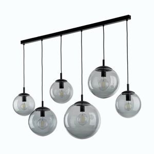 TK Lighting Černý závěsný lustr Esme s kouřovými stínidly pro žárovku 6x E27 TK5383 obraz