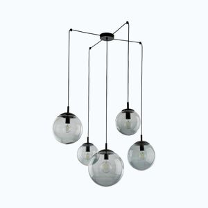 TK Lighting Černý závěsný lustr Esme s kouřovými stínidly pro žárovku 5x E27 TK5382 obraz