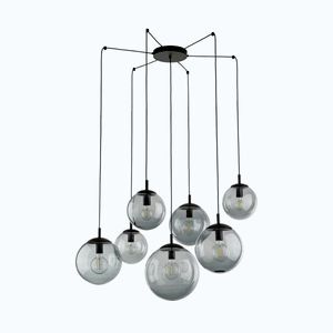 TK Lighting Černý závěsný lustr Esme s kouřovými stínidly pro žárovku 7x E27 TK5385 obraz