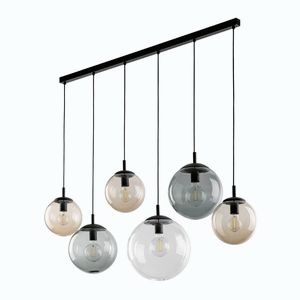 TK Lighting Černý závěsný lustr Esme pro žárovku 6x E27 TK4797 obraz
